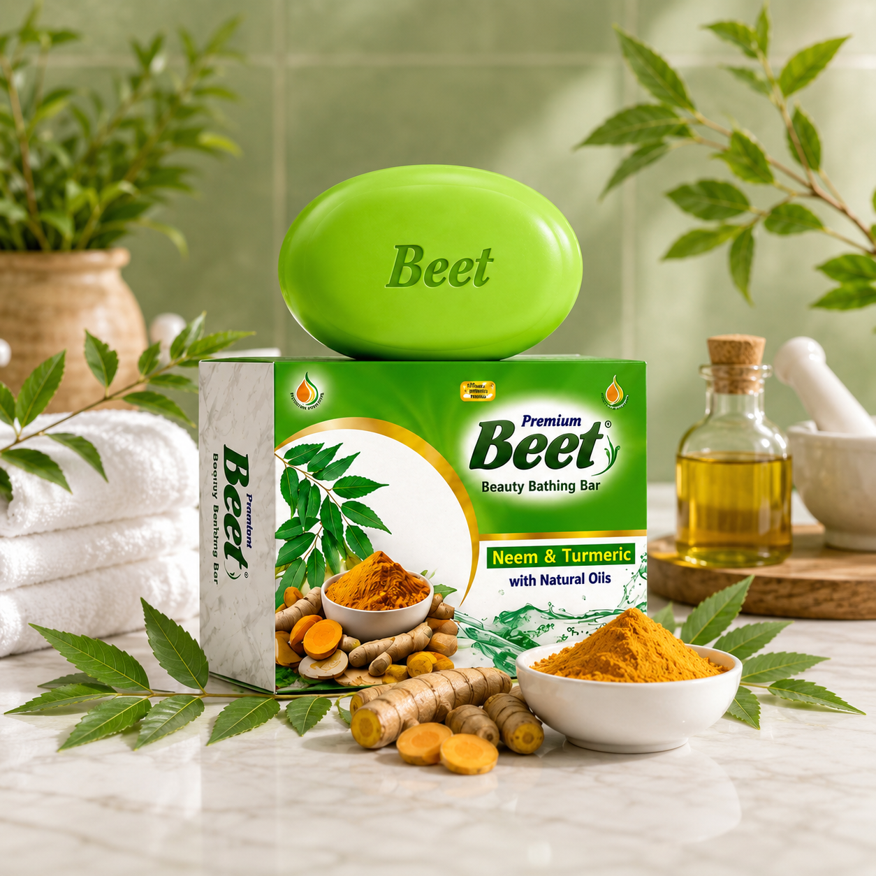 Neem & Turmeric Beauty Soap with Natural Oils